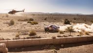 Qatar's Nasser Al Attiyah drives the Toyota Gazoo Racing Hilux during yesterday's final stage of the Rally of Morocco.