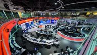 A view of Al Jazeera English channel newsroom