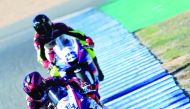 Yousef Al Darwish  in action at the Jerez-Ángel Nieto Circuit in Jerez de la Frontera, Spain, yesterday.