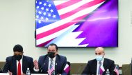 Undersecretary of the Ministry of Commerce and Industry H E Sultan bin Rashid Al Khater (centre) chairing the Economic and Commercial Cooperation Session during the fourth annual Qatar-US Strategic Dialogue, in Washington DC. 