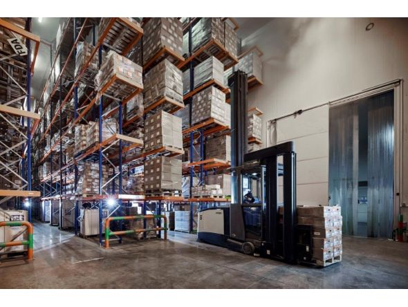 File photo of the warehouse of a logistics company in Doha, Qatar used for representation.