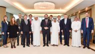 Deputy Foreign Minister for Economic Diplomacy, Ministry of Foreign Affairs of the Republic of Poland H E Pawel Jablonski; Chairman of the Qatari Businessmen Association Sheikh Faisal bin Qassim Al Thani and other dignitaries during the event.