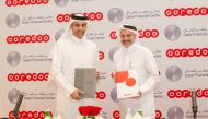 Yousuf Mohamed Al Jaida, Chief Executive Officer of Qatar Financial Centre and Sheikh Mohammed bin Abdulla Al Thani, Chief Executive Officer at Ooredoo during the event.
