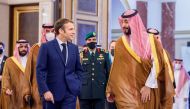 Saudi Crown Prince, Mohammed bin Salman receives French President Emmanuel Macron in Jeddah, Saudi Arabia, December 4, 2021. Bandar Algaloud/Courtesy of Saudi Royal Court/Handout via REUTERS.