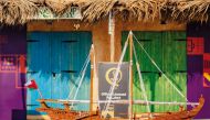 Model of a traditional dhow on display at the festival. 