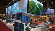 Qatar’s booth at the IBTM World 2021 in Barcelona, Spain.