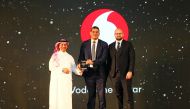 Ramy Boctor, Chief Technology Officer of Vodafone Qatar receiving the award, recently. 