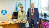 Gas Exporting Countries Forum (GECF) Secretary-General Yury Sentyurin (right) with Unesco’s Assistant Director-General for Natural Sciences Shamila Nair-Bedouelle, during the meeting in France, recently. 
