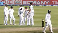South Africa's Marco Jansen celebrates with teammates after taking the wicket of India's Ravichandran Ashwin REUTERS/Rogan Ward
