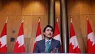 Canada's Prime Minister Justin Trudeau takes part in a news conference, as the latest Omicron variant emerges as a threat amid the coronavirus disease (COVID-19) pandemic, in Ottawa, Ontario, Canada January 5, 2022. REUTERS/Blair Gable
