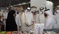 Prime Minister and Minister of Interior H E Sheikh Khalid bin Khalifa bin Abdulaziz Al Thani visiting the pavilions at the 31st Doha International Book Fair 2022, at Doha Exhibition and Convention Center (DECC), yesterday. Photo by Salim Matramkot | The Peninsula

