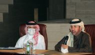 Katara General Manager, Prof. Dr. Khalid bin Ibrahim Al Sulaiti  (right) and Title Show Manager, Bader Mohammed Al Darwish during a press conference at Katara amphitheatre, yesterday. Pic: Salim Matramkot/The Peninsula