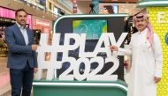 Qatar ExxonMobil Open 2022 Tournament Director Karim Alami (left) and Saleh Al Mana, Vice President and Director of Government and Public Affairs, ExxonMobil Qatar, during the launch of promotional activities.