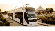 A QF tram in Education City.