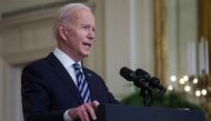 U.S. President Joe Biden delivers remarks on Russia's attack on Ukraine, in the East Room of the White House in Washington, U.S., February 24, 2022. REUTERS/Leah Millis
