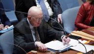 Russia's Ambassador to the United Nations Vassily Nebenzia sits at the U.N. Headquarters as the United Nations Security Council assembles to vote for a rare emergency special session of the 193-member U.N. General Assembly on Russia's invasion of Ukraine, in Manhattan, New York City, U.S. February 27, 2022. REUTERS/David 'Dee' Delgado/File Photo

