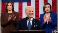 US President Joe Biden delivers the State of the Union address to a joint session of Congress at the U.S. Capitol in Washington, DC, U.S, March 1, 2022. Saul Loeb/Pool via Reuters