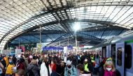 People fleeing Ukraine following Russia's invasion, arrive in a train from Poland at central train station in Berlin, Germany, March 10, 2022. REUTERS/Lisi Niesner
