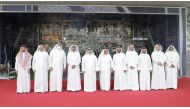 Minister of Municipality H E Dr. Abdullah bin Abdulaziz bin Turki Al Subaie with owners of Qatari farms during the meeting.