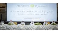 H E Dr. Abdulla bin Abdulaziz bin Turki Al Subaie, Chairman of the Board of Directors and other officials during the Annual Ordinary General Assembly of Al Meera.