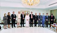 Qatar Chamber Chairman Sheikh Khalifa bin Jassim Al Thani with delegation of the British Parliament.