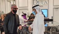 Sheikh Turki bin Faisal Al Thani (right), Board Member at Al Faisal Holding, with Alexandre Corrot, Founder and Artistic Director of Djula Paris, during the event.  