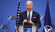 U.S. President Joe Biden speaks during a news conference in the framework of a European Union leaders summit amid Russia's invasion of Ukraine, in Brussels, Belgium March 24, 2022. REUTERS/Evelyn Hockstein
