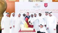 Duhail football team members and officials during the visit to Head Office of Masraf Al Rayan.