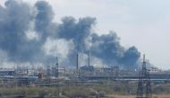Smoke rises above a plant of Azovstal Iron and Steel Works company during Ukraine-Russia conflict in the southern port city of Mariupol, Ukraine April 20, 2022. Reuters/Alexander Ermochenko