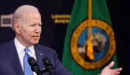 U.S. President Joe Biden delivers remarks on the economy, healthcare and energy costs to families, at Green River College in Auburn, Washington, U.S. April 22, 2022. REUTERS/Jonathan Ernst

