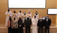 Students with the officials at the 4th Pharmacy Patinet Counselling Competition.