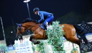 Hamad Nasser Al Qadi guides Andreas SPB Z over a fence.