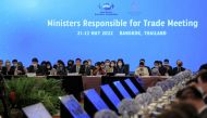 Thai Deputy Prime Minister and Minister of Commerce Jurin Laksanawisit speaks at the opening ceremony of Ministers Responsible for Trade Meeting during the Asia-Pacific Economic Cooperation (APEC 2022) in Bangkok, Thailand May 21, 2022. Reuters/Soe Zeya Tun