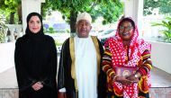 President of Comoros H E Ghazali Othman with President of Arab Network for National Human Rights Institutions Maryam bint Abdullah Al Attiyah (left).