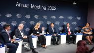 Adeeb Ahamed, Managing Director at Lulu Financial Group with other experts and officials during a session on ‘Financial Inclusion: Addressing the Largest Gaps’ at the World Economic Forum Annual Meeting 2022 in Davos-Klosters, Switzerland, yesterday. 