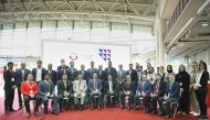 Undersecretary of the Ministry of Commerce and Industry H E Sultan bin Rashid Al Khater with other officials and members of the Qatari delegation to the Hannover Messe International Industrial Fair 2022.  