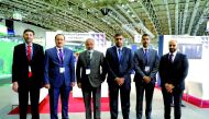 The Undersecretary of the Ministry of Commerce and Industry H E Sultan bin Rashid Al Khater, QBA Member Salah Al Jaidah with other officials at Qatar’s pavilion at the Hannover Messe International Industrial Fair 2022.