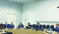 Assistant Foreign Minister H E Lolwah bint Rashid Al Khater taking part in a NATO roundtable discussion in Brussels.
