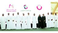 Minister of Sports and Youth H E Salah bin Ghanem Al Ali with other dignitaries during the Gulf Youth Day celebrations.