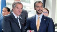 International Atomic Energy Agency Director-General H E Rafael Grossi (left), honouring Qatar at the Agency's headquarters in Vienna, Austria, yesterday.