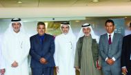 Minister of Youth and Sports H E Salah bin Ghanem Al Ali  with head and members of the executive office of the Arab Association for Camal Racing.