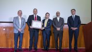 Officials during the awards ceremony, in Doha, recently. 