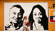 A banner with the image of Colombian centre-right presidential candidate Rodolfo Hernandez is pictured the day before the second round of presidential election in Lebrija, Colombia June 18, 2022. Reuters/Santiago Arcos
 