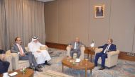 QBA Chairman Sheikh Faisal bin Qassim Al Thani, President of the Algerian-Qatari Business Council, Kamal Mulla with other offcials during the meeting. 