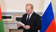 Russian President Vladimir Putin attends a meeting with his Belarusian counterpart Alexander Lukashenko in Saint Petersburg, Russia, on June 25, 2022. (Reuters)