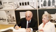 President of Malta H E George Vella, along with his wife, signing the NMoQ honorary record during a visit to the museum.