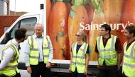 Chief Executive Officer of Sainsbury's Simon Roberts speaks to staff members at a Sainsbury’s supermarket in Richmond, west London, Britain, June 27, 2022. Reuters/Henry Nicholls