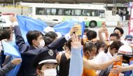 General view after former Japanese prime minister Shinzo Abe was apparently shot during an election campaign for the July 10, 2022 Upper House election, in Nara, western Japan July 8, 2022. in this photo taken by Kyodo. Mandatory credit Kyodo via REUTERS