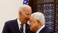 Palestinian President Mahmoud Abbas meets U.S. President Joe Biden in Bethlehemon July 15, 2022. (REUTERS/Mohamad Torokman)