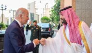 Saudi Crown Prince HRH Mohammed bin Salman fist bumps US President Joe Biden upon his arrival at Al Salman Palace, in Jeddah, Saudi Arabia, on July 15, 2022. (Photo: Bandar Algaloud/Courtesy of Saudi Royal Court via Reuters)